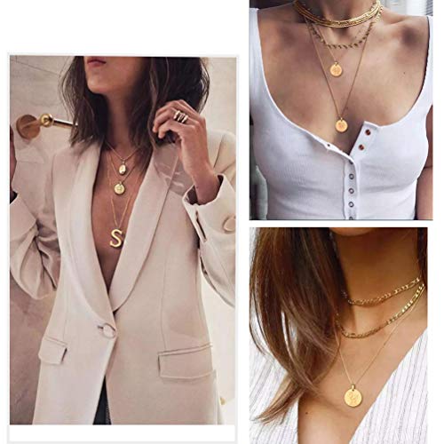 Prosteel Cancer Zodiac Star Sign Coin Necklace 18K Gold Constellation Horoscope Layered Layering Necklace Round Pendant Men Women Jewelry Birthday Gift #TOP2