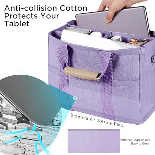 JIECH Canvas Tote Bag with Multi Pockets Crossbody Tote Bag for Women Bible Handbag Everything Tote Bags with Compartments — view 4
