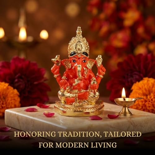 Image of Siddhivinayak Ganesh Idol Ganpati Murti for Car Dashboard, Office Desk, Hindu God Gift & Home Decor - Resin