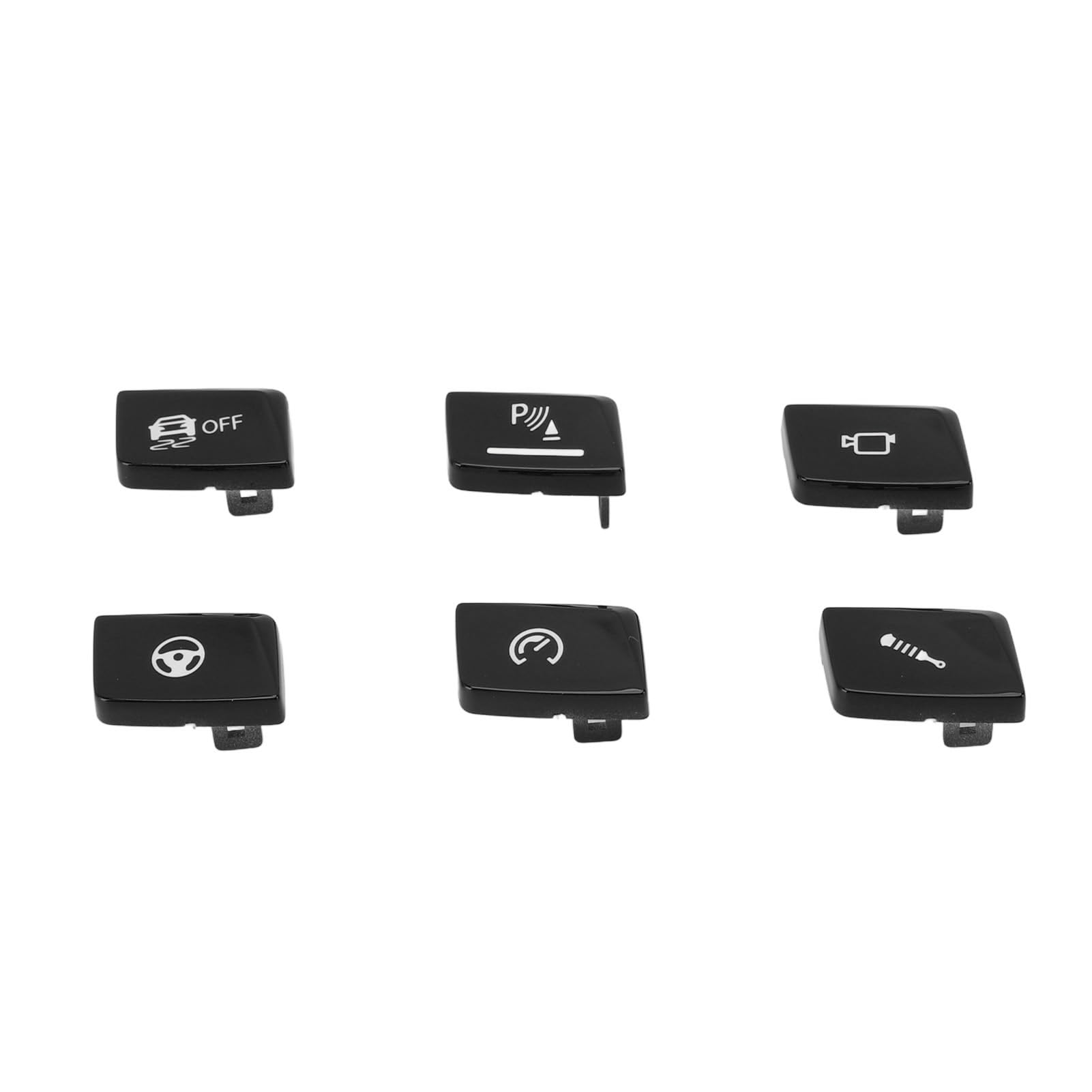 6Pcs Gear Shift Switch Panel Button Cover Left Hand Drive Stylish Look Sturdy Replacement for M3 F80 M4 F82 (Black)