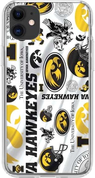 Skinit Clear Phone Case Compatible with iPhone 11 - Officially Licensed University of Iowa Hawkeyes Pattern Design