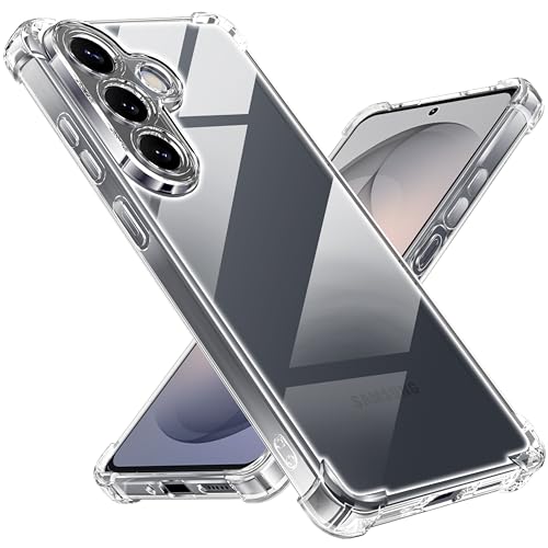 Tentoki Coque pour Samsung Galaxy S26 Plus / S26+, [Coussin d'air Intégré] Anti-Jaunissement Souple TPU Bumper Coque Protection pour Samsung s26plus,Protection de l'objectif améliorée,Transparente