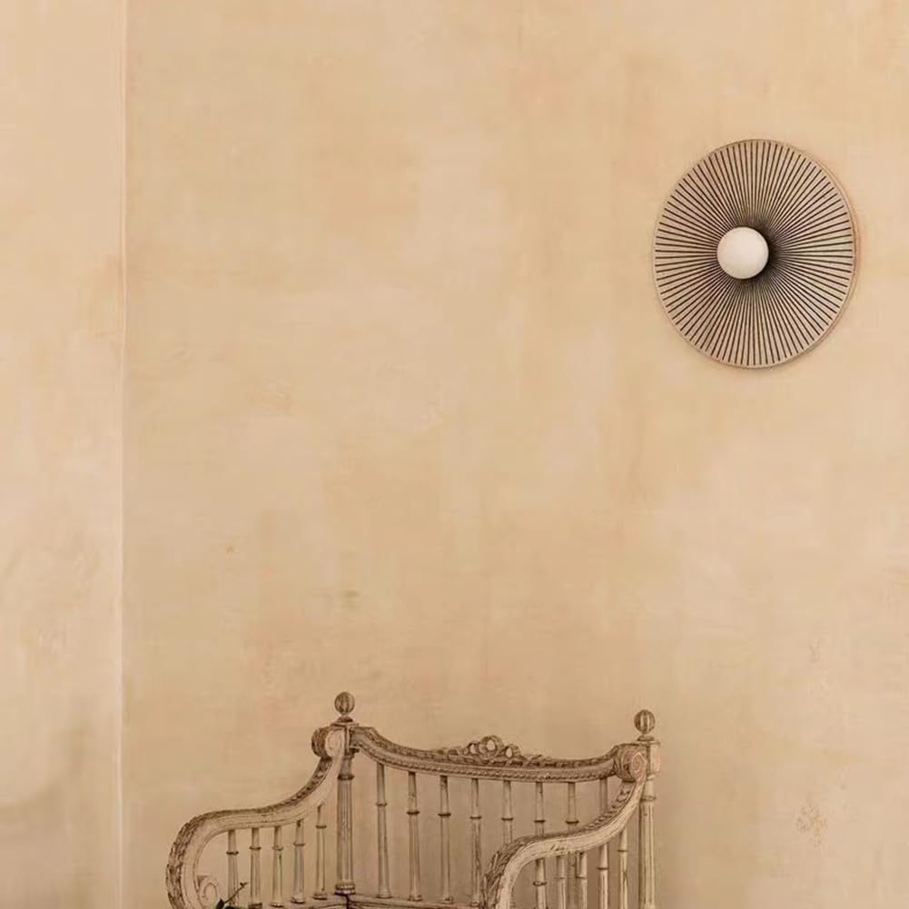 LED Runde Wandleuchte Vintage Art Déco Wandlampe Innen Kugel Glaslampenschirm Wohnzimmerlampe Kunstharz Moderne Deko Wandbeleuchtung 30CM für Wohnzimmer, Flur, Spiegel, Schlafzimmer