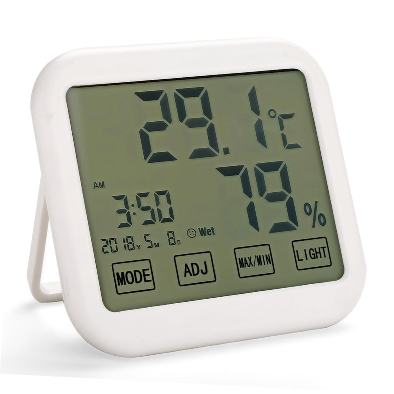 BESPORTBLE Digital Hygrometer Thermometer Touch Screen White High Precision Indoor Hygrometer Thermometer