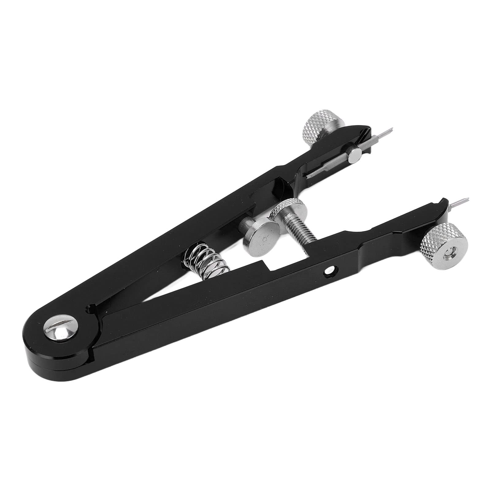 Pinza per barrette di fissaggio con 6 punte, strumento in lega di alluminio a forma di V per la rimozione dei cinturini degli orologi, set di pinzette di precisione per la (Nera)