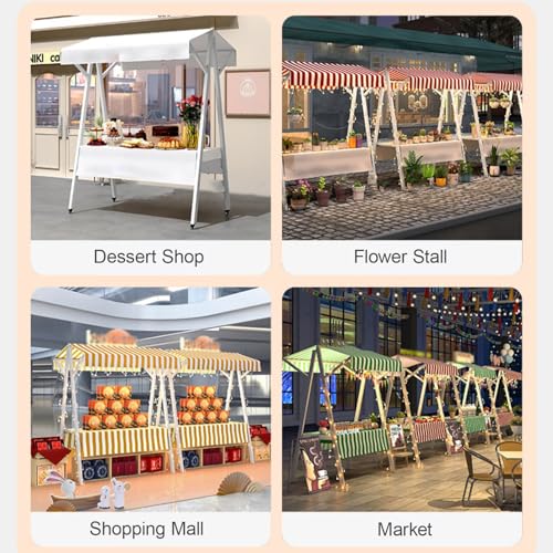 Carrito plegable para comida callejera y mercado de agricultores, resistente y diseño, fácil de transportar y transportar, ideal para eventos al aire libre y catering