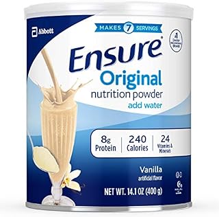 Ensure Original Nutrition Powder with 8 grams of protein, Meal Replacement, Vanilla, 6