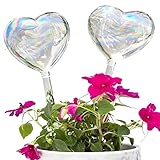 Kingbuy Plant Waterer Self Watering Globes Colorful Glass Plant Watering Bulbs Heart Shaped Garden Water Device for Indoor Outdoor Plants, 4 Pack