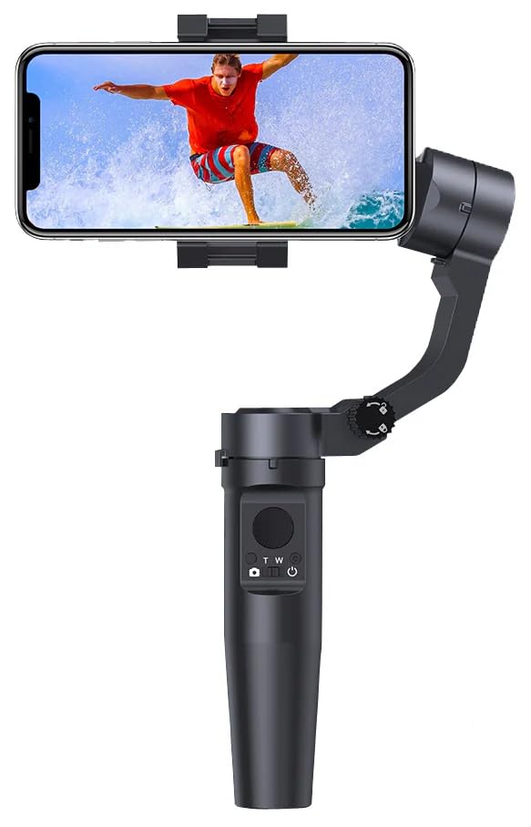 Gimbal stabilisateur intelligent à trois axes pliable et compact pour vidéos sur smartphone