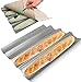 Produktbild HOTOOLME Baguette Backform antihaft Baguette-Backblech edelstahl für 4 Baguettes 38 x 33 cm - mit Bäckermesser und Bäckerleinen