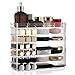 Produktbild Luxspire Acryl Kosmetik Organizer, Schmuck Aufbewahrungsbox mit Großer Kapazität 18 Lippenstiftschlitzen 6 Kosmetik Schubladen Makeup Organizer Aufbewahrungsorganisator - Transparent