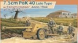 プラッツ 1/35 第二次世界大戦 ドイツ軍 7.5cm Pak40 対戦車砲 後期型 w/降下猟兵 アンツィオ1944 プラモデル
