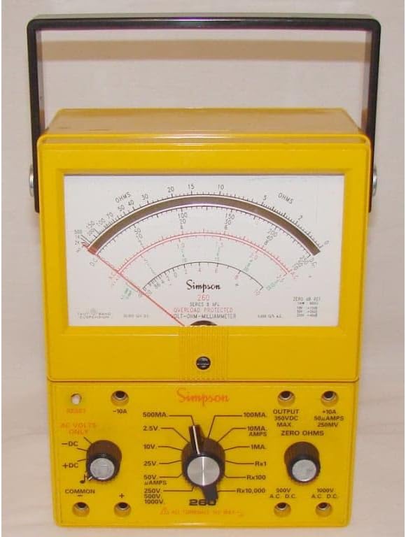 Analog Multimeter, 1000V, 10A, 20M Ohms