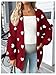 MakeMeChic Women's Maternity Sweater Cardigan Valentine Heart Print Long Sleeve Open Front Cute Coat Red X-Large