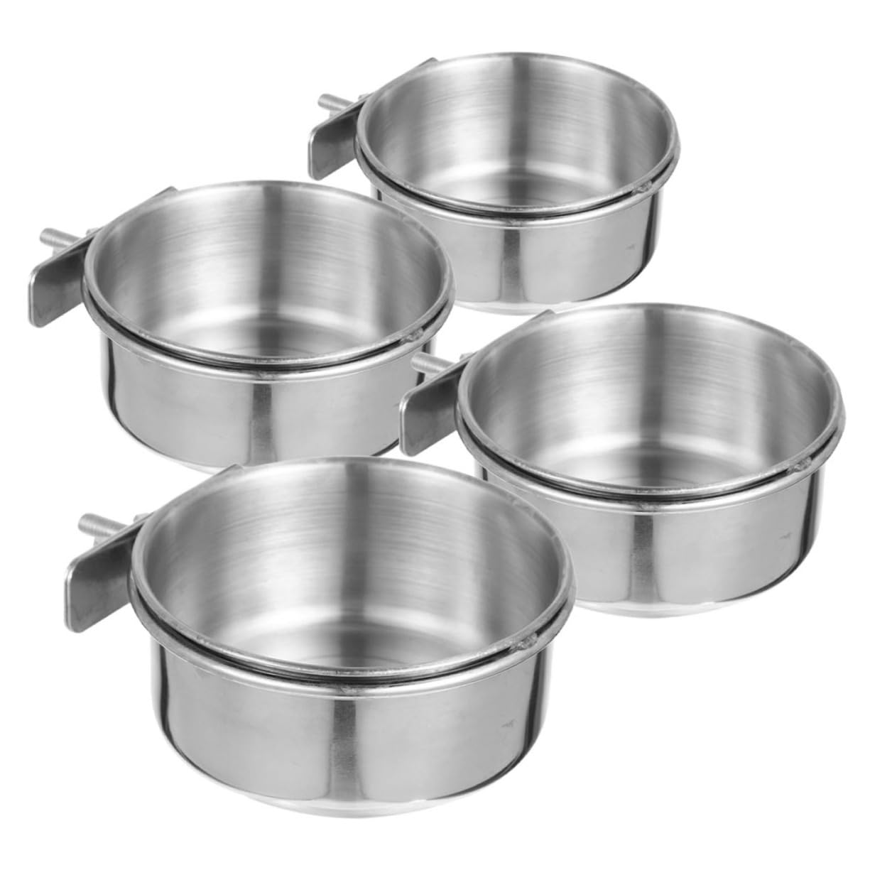 Ciotole per Uccelli in Acciaio Inox Rimovibili, Set 4 Pezzi