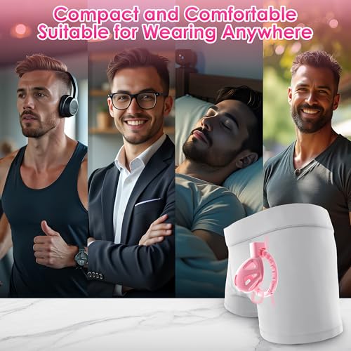 Image of Uoffile Male Chastity Cage Devices, Small Lightweight Sissy Chastity Cage with 8 Adjustable Cock Rings and Invisible Lock, Man Penis Exercise Bondage Gear & Accessories Couple BDSM Adult Sex Toys Pink
