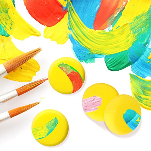 60 Pcs Yellow Painting Sponge, 3 Inch Watercolor Synthetic Sponge Artist Sponge Round Sponges For Watercolor, Crafts, Pottery, Clay, Ceramics, Face Painting #TOP6