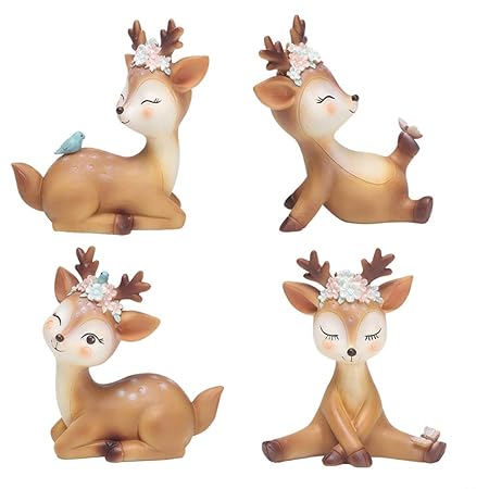 Cake Topper Gateau Personnage Deco Enfants Anniversaire Renne Reindeer Foret Woodland Decorations Figurines Maison