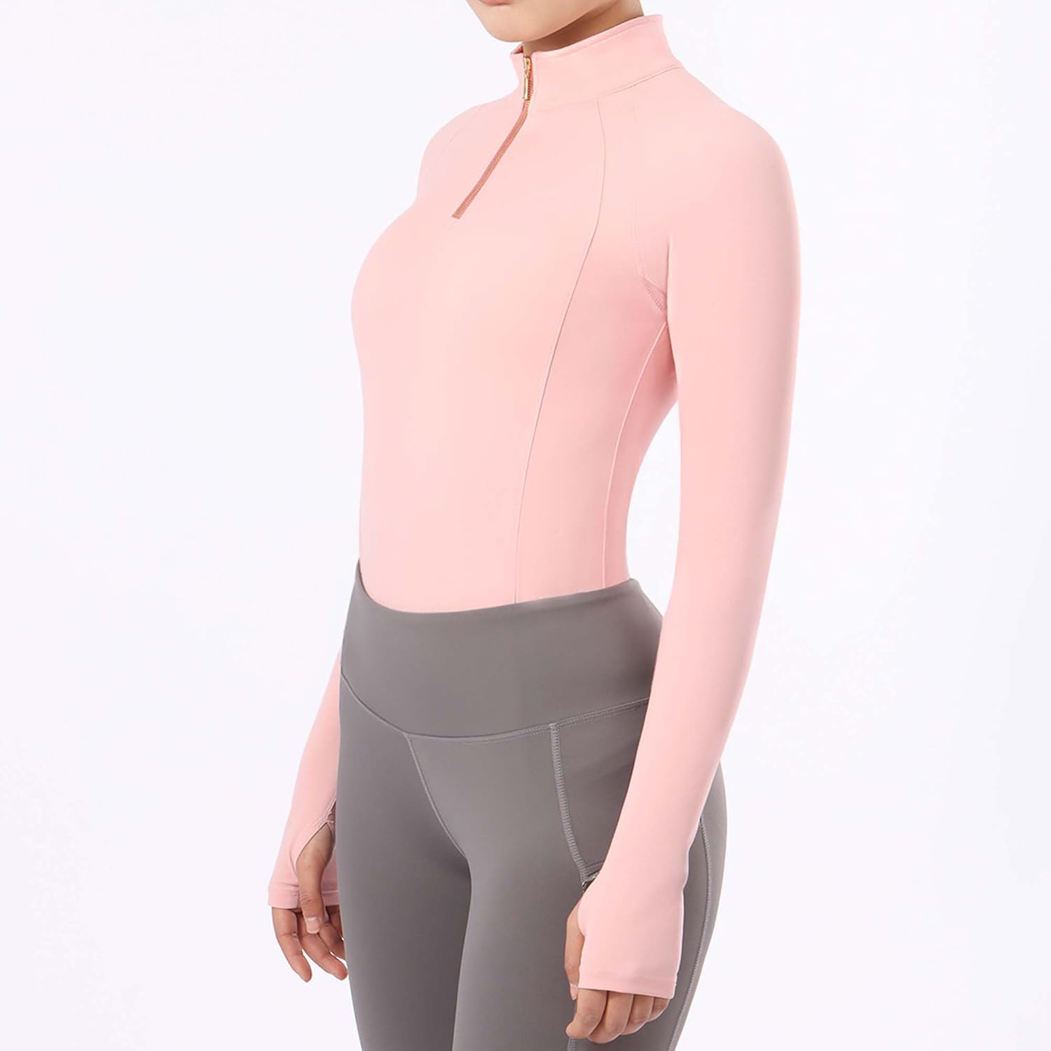 Harrison Howard Equestrian Tops Female Long Sleeve Half Mesh Arm Design Quick-Dry Summer Top with Stylish Neckline