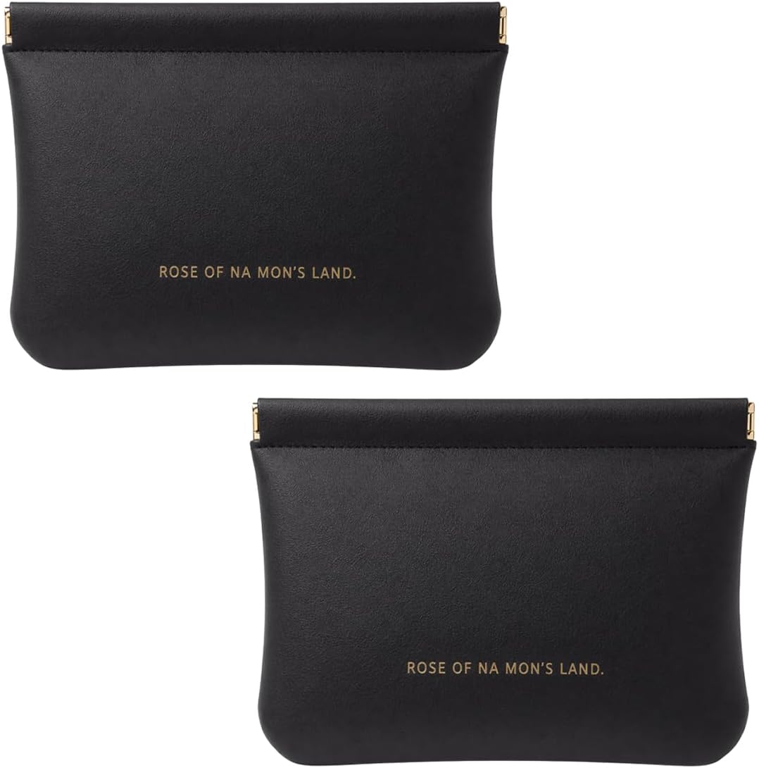 Auto Closing Pouch, Portable Waterproof Cosmetic Makeup Bag, Reusable Self-Closing Storage Pouch for Jewelry, Headphones, Charging Cables, Travel Toiletries (Large size Classic Black 2 PCS)