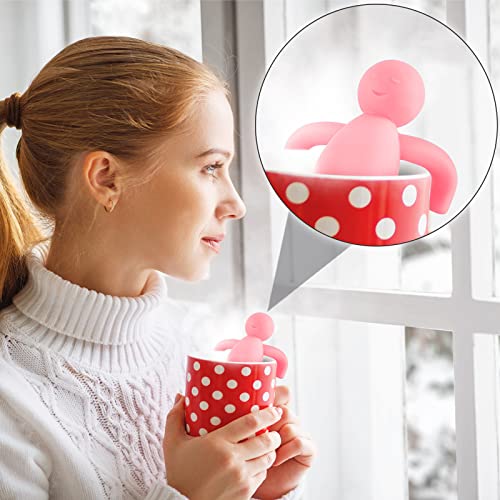 2 Pieces Tea Infuser For Loose Tea Cute Fine Mesh Tea Strainer Stainless Steel Tea Filter Ball Tea Diffuser Steeper For Teacups Teapots (Blue, Pink) #TOP5