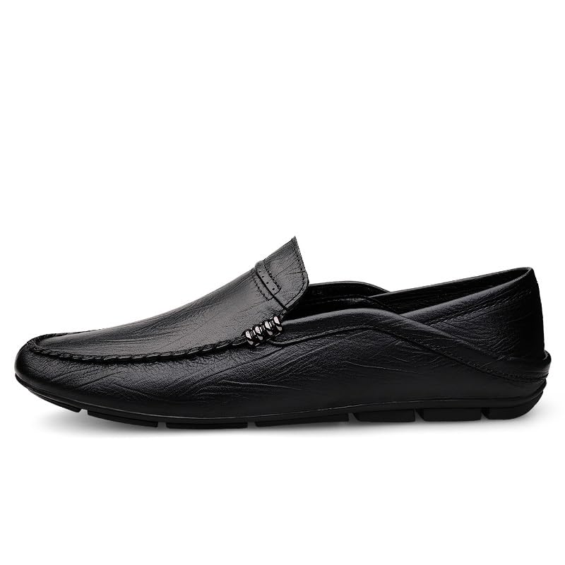 Men's Loafers Shoes Round Toe Leather Loafer Shoes Lightweight Comfortable Anti-Slip Walking Slip On3