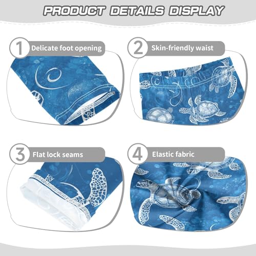 Turtle Girls' Leggings Toddler Doodles Shell Kids Yoga Pants Dance Active Tights 4T3
