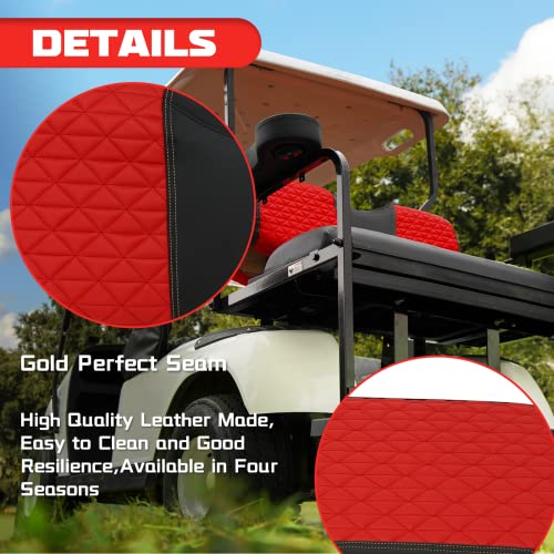 Xuanyudg0769 Golf Golf Cart Seat Covers Front And Rear For Ezgo Txt 1994-2013 Oem Seat Cushion, Adjustable Buckles/No Stapler Required, Red #TOP3