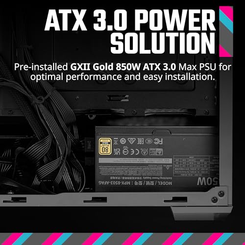 Cooler Master TD500 MAX ATX Mid-Tower Case, Custom Atmos 360 MAX AIO, GX II Gold 850W ATX 3.0 PSU, Mobius 120P ARGB PWM Fan, Type C, Two-Stage Power Connector, Pre-Routed Cable Management image 7