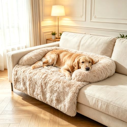 Thick Calming Bed with Raised Bolster