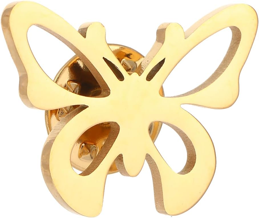 バタフライ昆虫ステンレススチールブローチ メンズ シャツバッジ ラペルピン クリップ クリスマスギフト