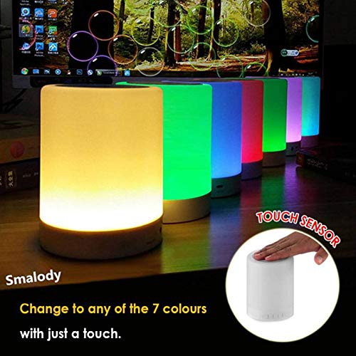 Portable Night Light Bluetooth Speaker Dimmable Warm Light & Multi-Color Changing Bedside Lamp Portable Speaker Birthday Gift For Friends, Teens, Kids, Women And Men, (Modela) #TOP3