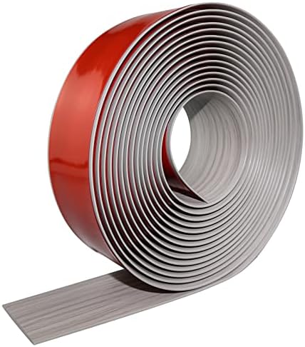 Floor Transition Strip Floor Cover Strips Self Adhesive Flooring Transitions Laminate Floor Strip 2" Wide Vinyl Floor Flat Divider Strip Elegant Wood Grain Design (5cm, 20Ft, Gray)
