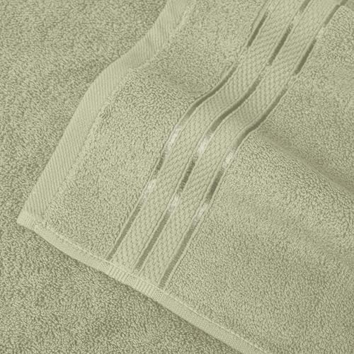 Image of Elegant Comfort Three Line Popcorn Extra Large Luxury Bath Towel - 40 inch x 80 inch inch, Premium Hotel Spa Quality 1 Piece Oversized Bath Sheet 100% Turkish Cotton Super Soft Highly Absorbent, Jade Green