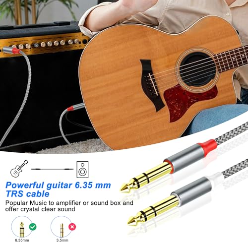 Cable de audio estéreo XMSJSIY dual 6.35mm TRS 2M miniatura 5