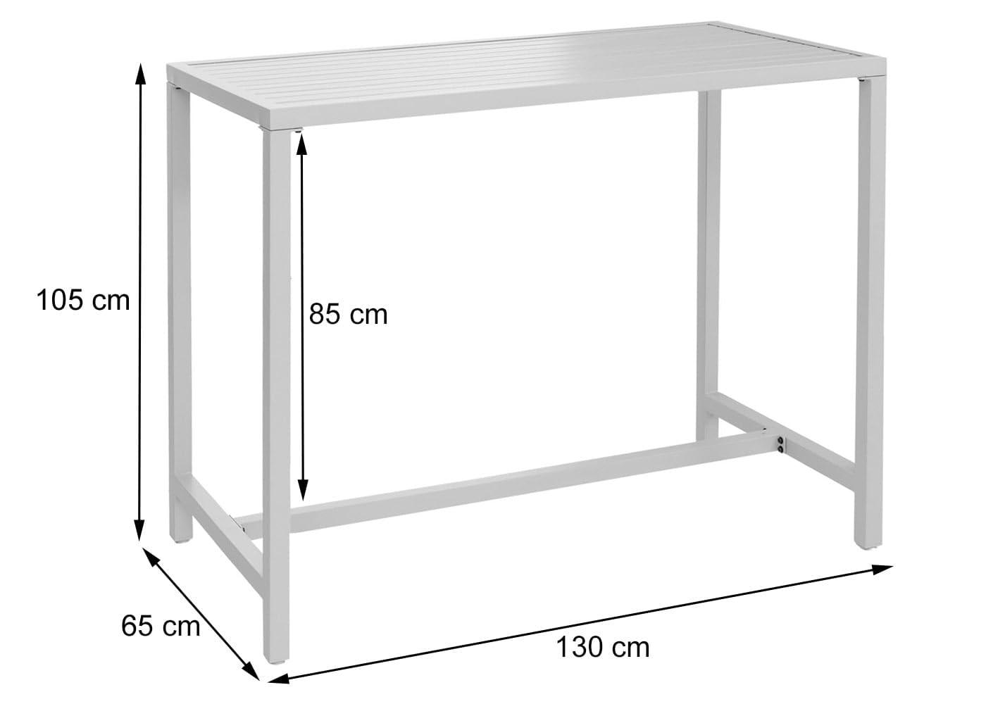 Mendler Stehtisch HWC-P91, Gartentisch Bartisch Tisch, Outdoor Metall 105x130x65cm - Creme