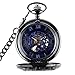 Produktbild Sky God Taschenuhren, Klassische Skulptur Quarz Taschenuhr, 12 Loch Auto Rad Blau Flip Mechanische Taschenuhr für Männer Frauen