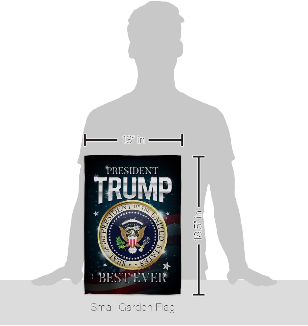 Trump Flag US President 46 Garden Flag Set Wall Hanger Patriotic Vote Democrat Republican Tea Party United State American Election House Banner Small Yard Gift Double-Sided, Made in USA