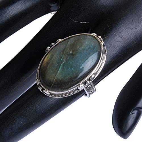 Bague argent sterling 925 et véritable Labradorite qualité supérieure - 4