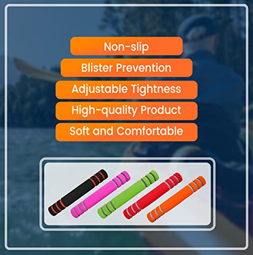 VNVM Kayak Paddle Grips 2 Pack, Soft Paddle Grips for Kayaking Take-Apart No-Slip Orange Grip to Prevention Blister for Kayaking Boating Canoeing