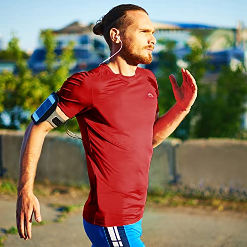 Haimont Athletic Shirts For Men Short Sleeve Workout Running Gym Sport Exercise Tee Moisture Wicking Breathable Red, M #TOP5