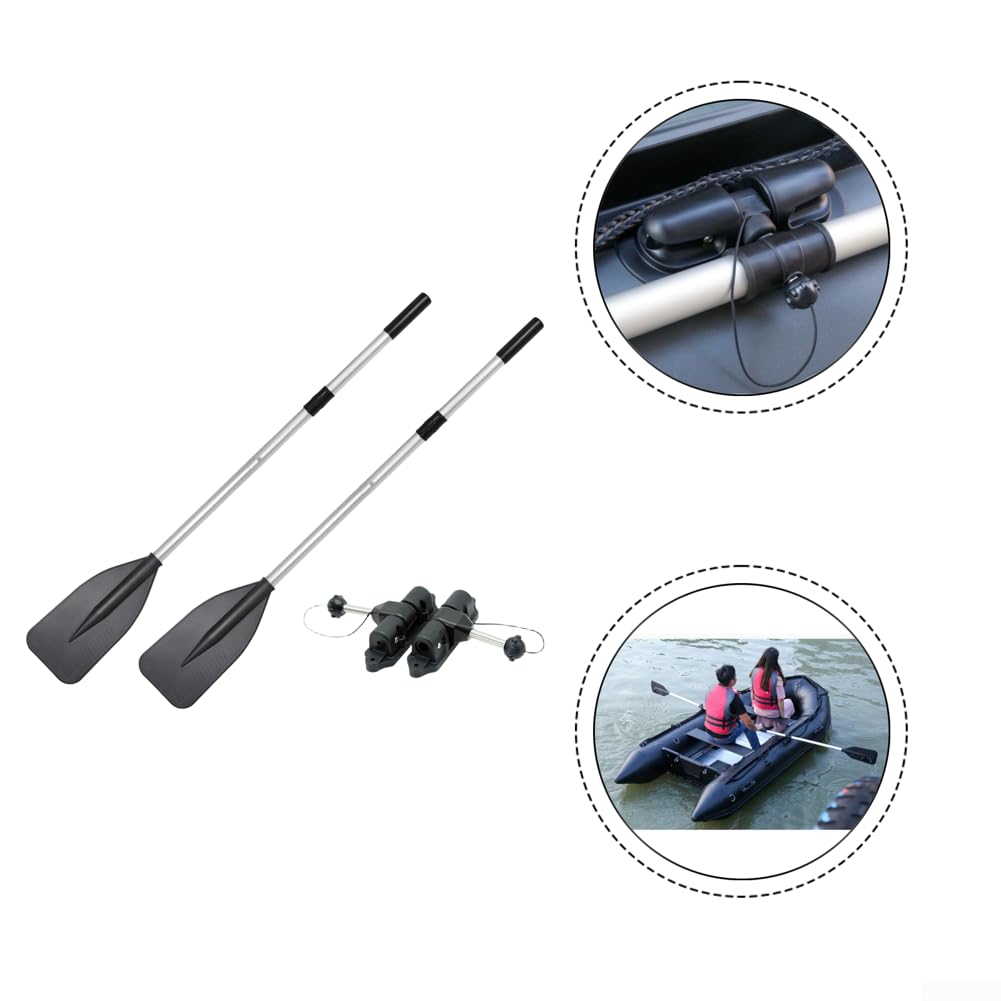 Pagaia in lega di alluminio in due pezzi, 32 mm, fusto nero | Lega di alluminio leggera, design a due sezioni, facile da trasportare, lunghezza totale 141 cm, finitura nera