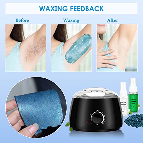 Potulas Waxing Kit Wax Warmer, Potulas Home Wax Kit Hair Removal With 5 Pack Hard Wax Beans For Brazilian Body Underarm Bikini Chest Legs Face Eyebrow Women #TOP3