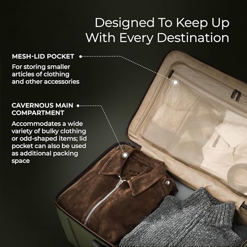 Image of Briggs & Riley 28 inch Medium Trunk Spinner - Checked Luggage for Travel, Suitcases with Wheels, Hardside Rolling Bag for Men & Women, Self-Repairing Zipper - Torq Collection, Hunter Green