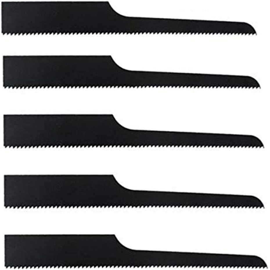 18T Reciprocating Saw Blade Set, Air Saw Hacksaw Blades Tools for Metal, Woodcutting, Rubber, 5 Pieces (18T, Red)