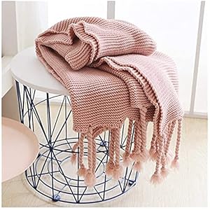 51″X 67″ Elegante Superzachte Warme Roze Gebreide Gooi Bank Cover Deken