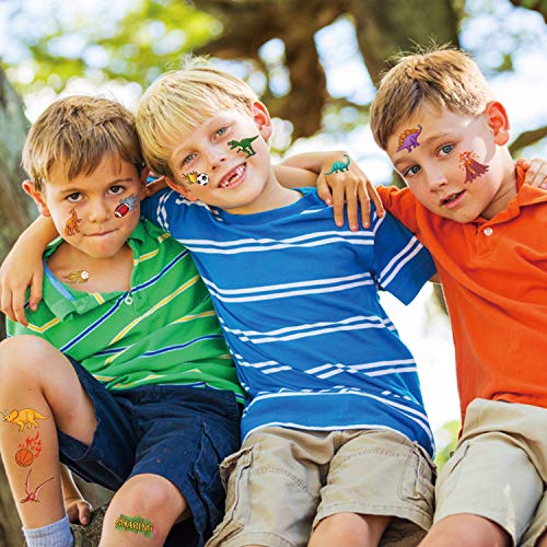 Konsait KS-BT259 Kids Temporary Tattoos(100Pcs),Konsait Solar System Outer Space/Pirate/Construction Zone Tractor Truck/Dinosaur Shark Face Tattoo thumb #5