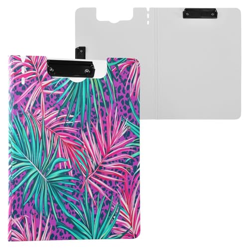 JUMBEAR Portapapeles de hojas coloridas A4 con clips dobles, tablero plegable con tapa, organizador personal ligero adecuado para hospitales, oficinas, escuelas, negocios, suministros de aula