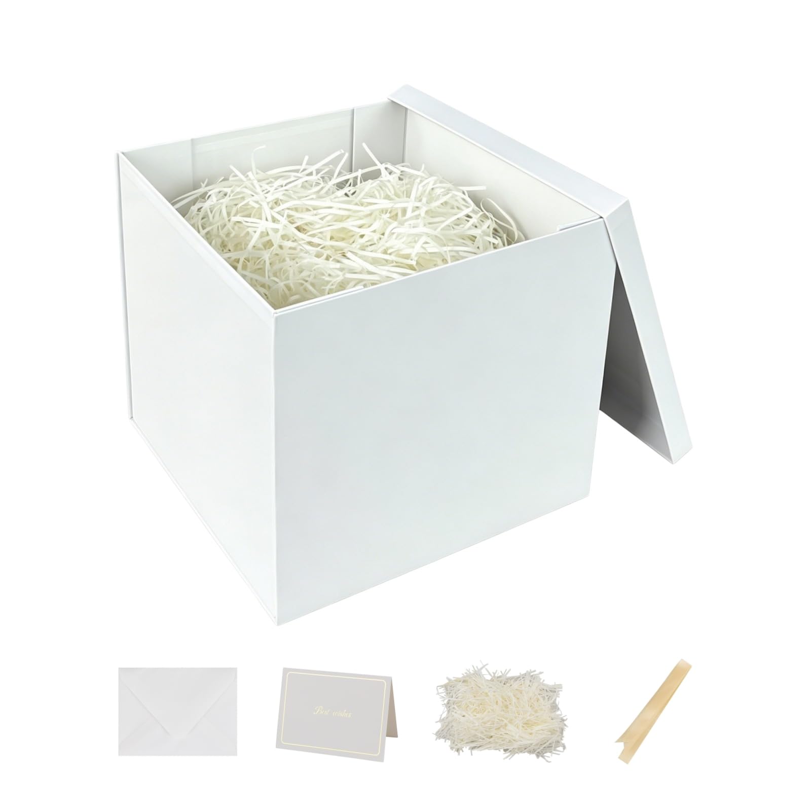 Nenwic Small Gift Box with Lid 22x22x20.5cm White Boxes