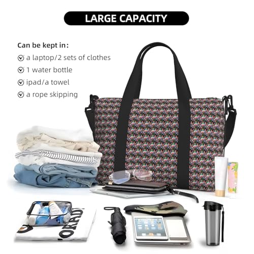 Sac de voyage polyvalent à motif fleurs et diamants stylé - 6